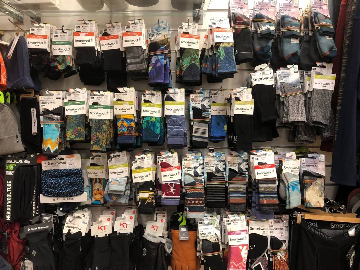Socks and accessories in the store